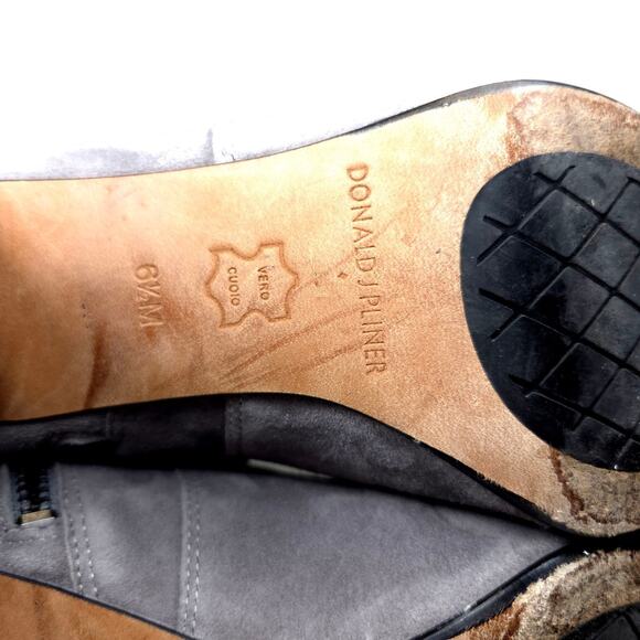 DONALD Pliner Grey Suede Womens Designer Boots Buckles Shoes Booties Size 6.5M - Picture 11 of 11